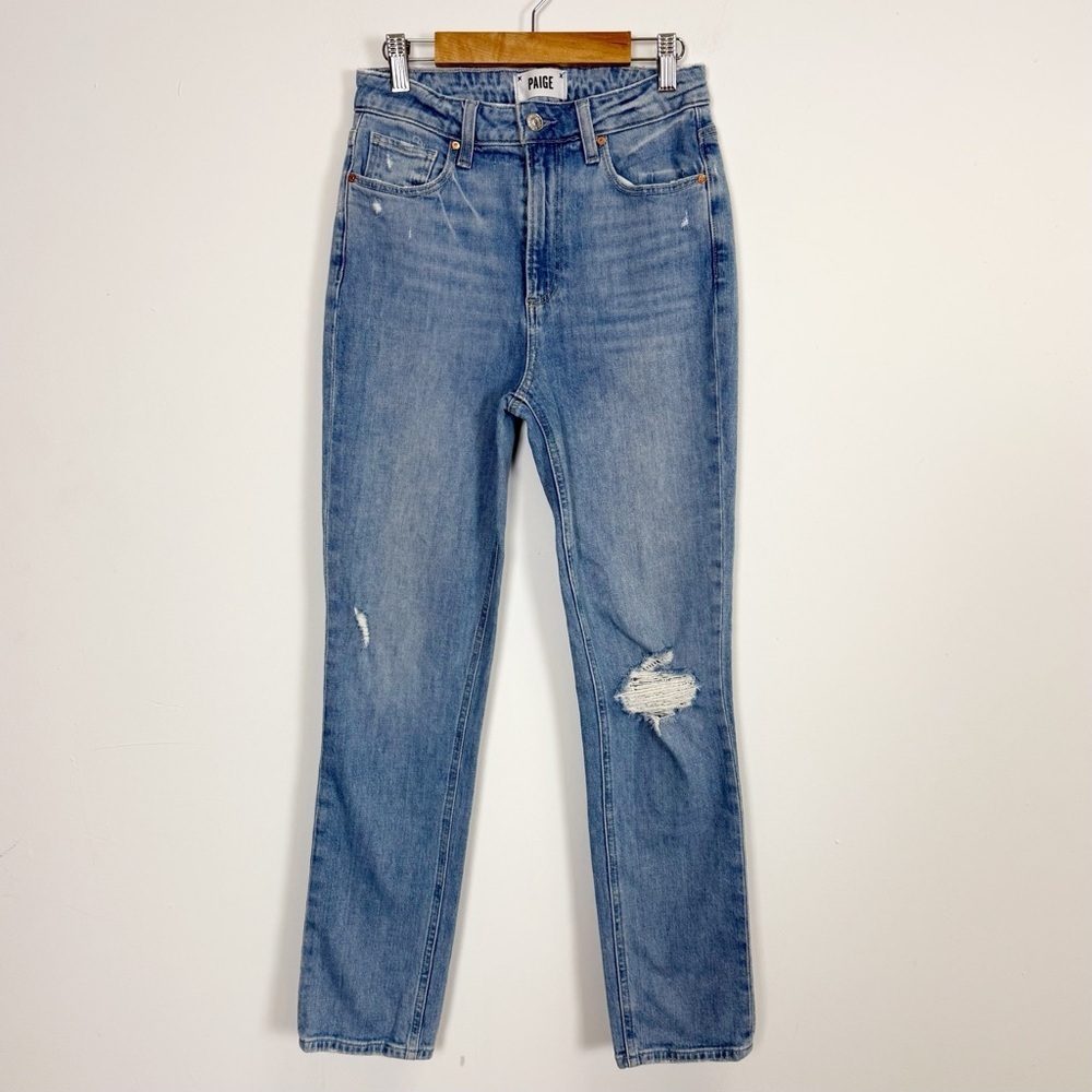 Paige Sarah Slim Jeans Womens 26 Blue Light Wash Daytrip Distressed Destructed